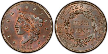 1835 1C N-8 Head of 1836 MS64RB
