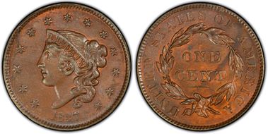 1837 1C Newcomb-2 MS64BN