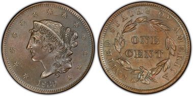 1839 1C N-14, Booby Head MS63BN