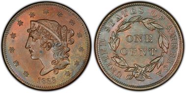 1839 1C N-11 Booby Head MS64BN