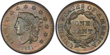 1831 1C N-6, Large Letters MS65BN