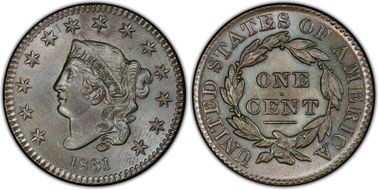 1831 1C N-6, Large Letters MS65BN