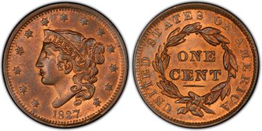 1837 1C Newcomb-10 MS66RB