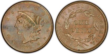 1839 1C N-10 Booby Head MS64BN