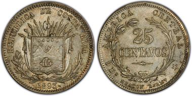 1893 25C Heaton Birmm. KM-130  Ag AU58