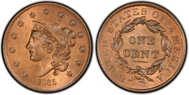 1835 1C N-14 Head of 1836 MS65RB
