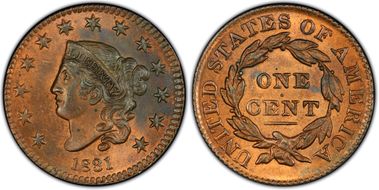 1831 1C N-6 Large Letters MS65RB