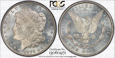 1878 8TF $1 VAM 23, Crazy Lips MS61