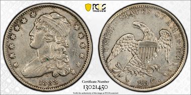 1833 25C AU50