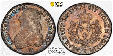 1791-I Ecu Gad-356 AU58