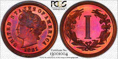 1881 1C J-1666 PR65RB