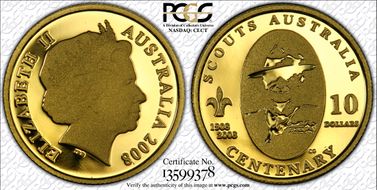 2008 $10 Scouting PR69DCAM