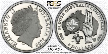 2008 $5 Scouting PR69DCAM