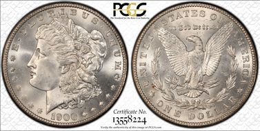 1900 $1 VAM 18, Two Olive Rev MS66