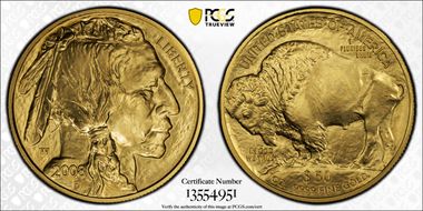 2008-W $50 Burnished Am. Buffalo First Strike .9999 Fine Gold SP70