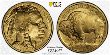 2008-W $25 Burnished Am. Buffalo First Strike .9999 Fine Gold SP70