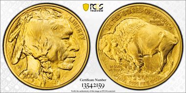 2008-W $50 Burnished Am. Buffalo First Strike .9999 Fine Gold SP70