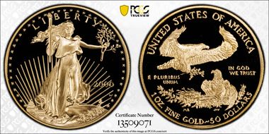 2000-W $50 Gold Eagle PR70DCAM