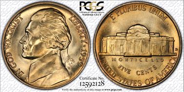 1939-D 5C Reverse of 1938 MS66