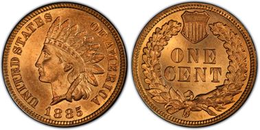 1885 1C MS65RD