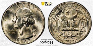 1947-S/S 25C RPM, FS-501 MS66