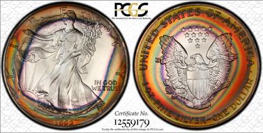 1992 $1 Silver Eagle MS67