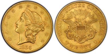 1856 $20 AU58