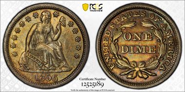 1856 10C Large Date XF45