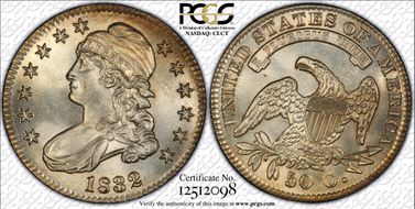 1832 50C O-106 MS64