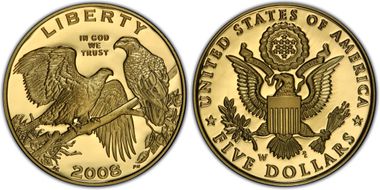 2008-W $5 Bald Eagle PR69DCAM