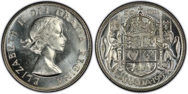 1953 50C LD No Strap MS65