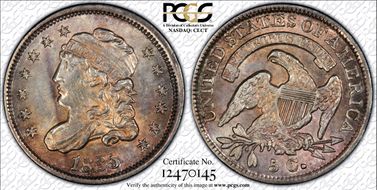 1835 H10C Large Date, Small 5C AU58