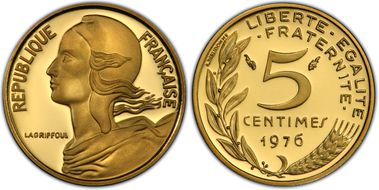1976 5C KM-P544 Piefort Au SP67