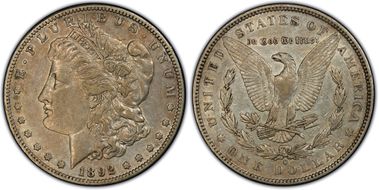 1892-S $1 VAM 8, Tripled Hair XF40