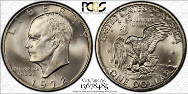 1972-S $1 Silver MS68