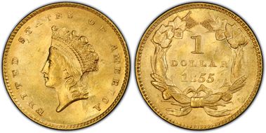 1855 G$1 MS63