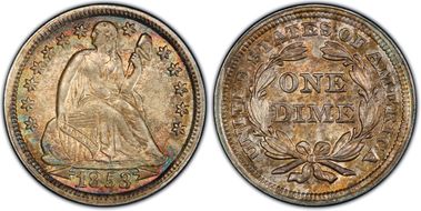 1853 10C Arrows MS62