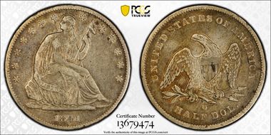 1841-O 50C WB-10, Large O VF35
