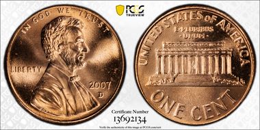2007-D 1C MS67RD
