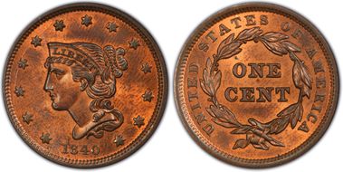 1840 1C N-3 Small Date MS64RB