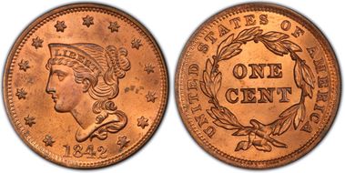 1842 1C N-6 MS65RD