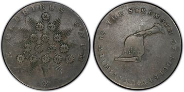 1790s Tkn 1/2P Kentucky, Plain Edge VF35BN