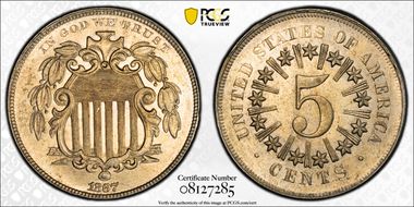 1867 5C Rays AU58+