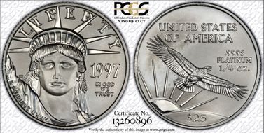 1997 $25 Statue of Liberty MS70