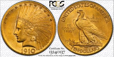 1910 $10 MS62