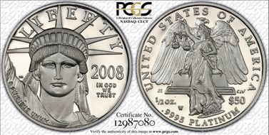 2008-W $50 Statue of Liberty PR69DCAM