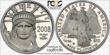 2008-W $50 Statue of Liberty PR69DCAM