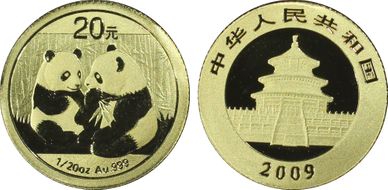 2009 20 Yn Panda Gold First Strike MS70