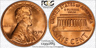 1970-S 1C Large Date MS65RD