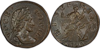 1760 1/2 P Voce Populi, P Below MS61BN